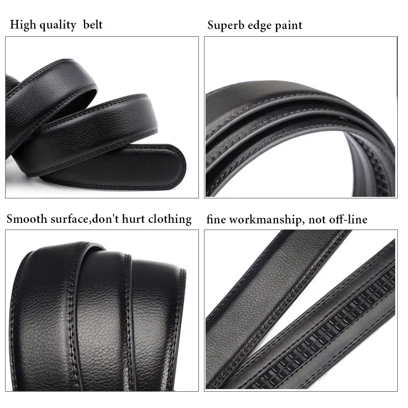 Fashion Business Men'S Belts, Authentic Luxury Brand Belts, Metal Buckles, High-Quality Soft Belts